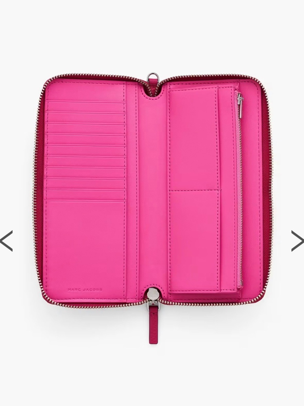NWT Marc Jacobs The Leather Continental Wallet Raspberry Pink - Picture 5 of 5
